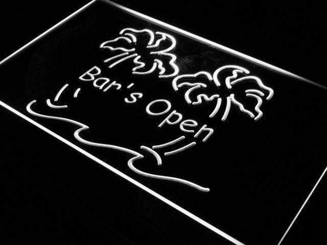Bar is Open Palm Trees LED Light Sign - Way Up Gifts