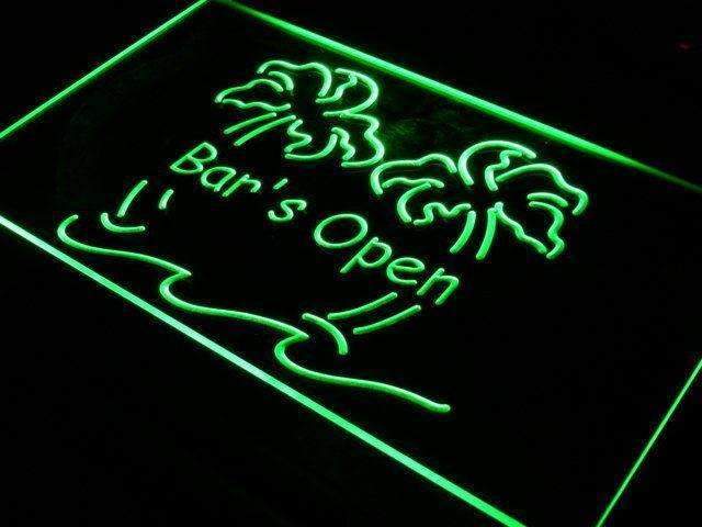 Bar is Open Palm Trees LED Light Sign - LED Gift Works