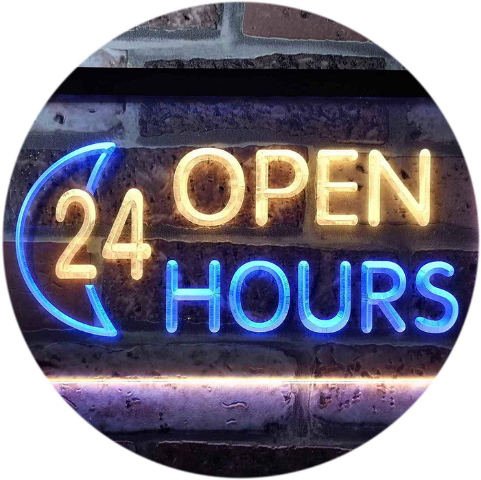 Open 24 Hours LED Light Sign - Way Up Gifts