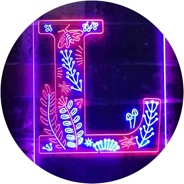 Family Name Letter L Monogram Initial LED Light Sign - Way Up Gifts