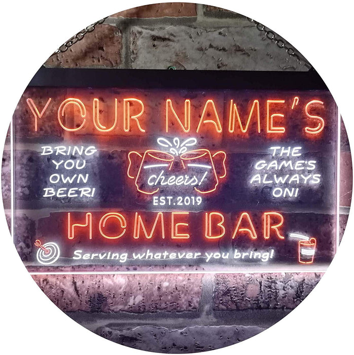 Personalized Beer Cheers Home Bar LED Light Sign - Way Up Gifts