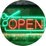 Scissors Open Barber Salon Hair Cuts LED Light Sign - LED Gift Works