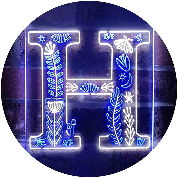 Family Name Letter H Monogram Initial LED Light Sign - Way Up Gifts