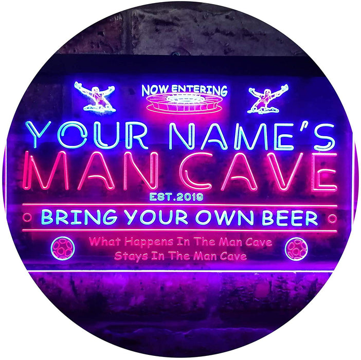 Personalized Sports Soccer Theme Man Cave LED Light Sign - Way Up Gifts