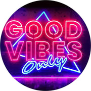 Good Vibes Only Triangle LED Light Sign - LED Gift Works