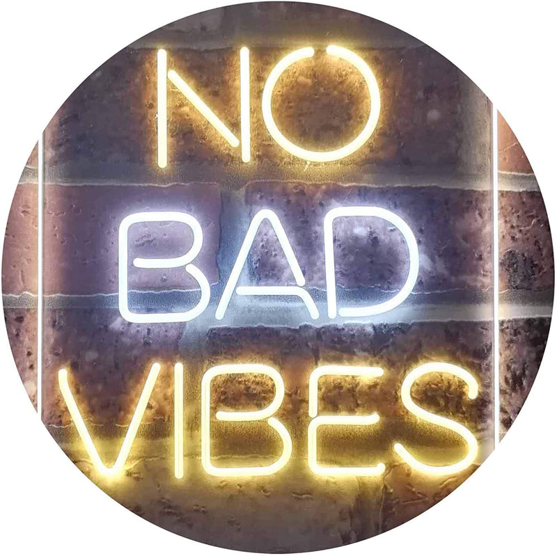 No Bad Vibes Room Display LED Light Sign - LED Gift Works
