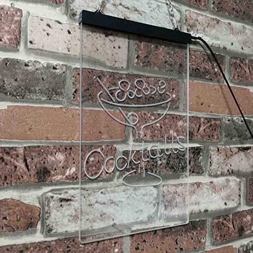 Cocktails Bar Glass LED Light Sign - Way Up Gifts