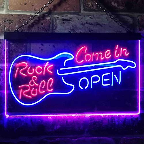 Come in Open Guitar Rock & Roll LED Light Sign - Way Up Gifts