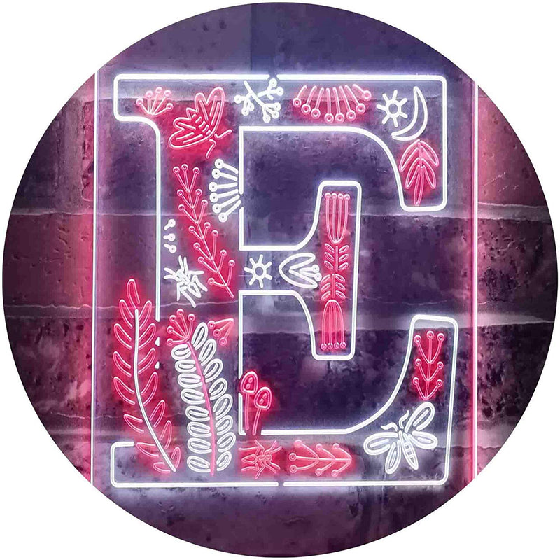 Family Name Letter E Monogram Initial LED Light Sign - LED Gift Works