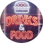 Hamburgers Drinks and Food LED Light Sign - LED Gift Works