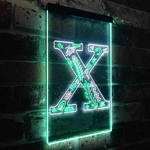 Family Name Letter X Monogram Initial LED Light Sign - LED Gift Works