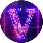 Family Name Letter V Monogram Initial LED Light Sign - LED Gift Works