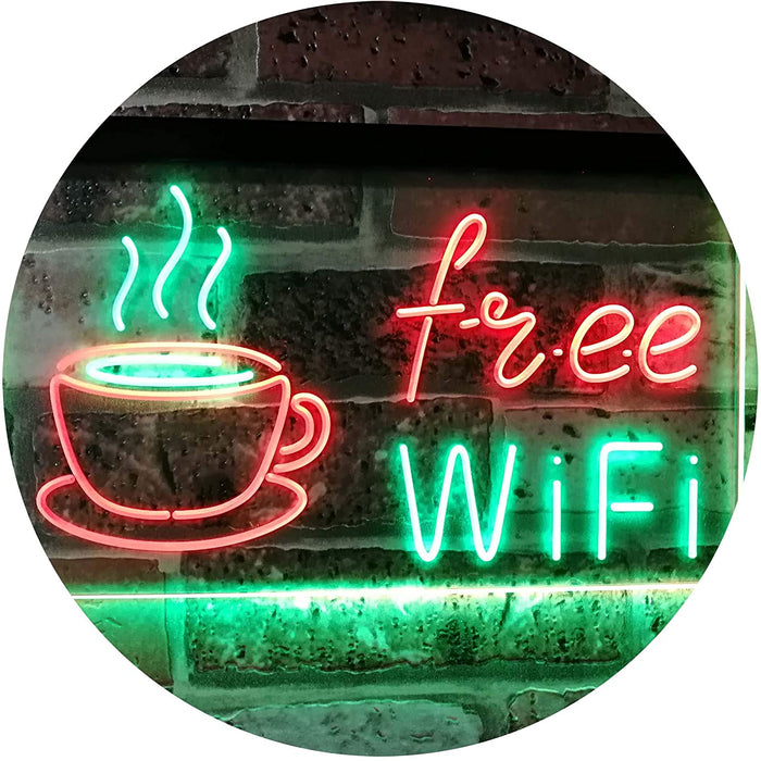 Cafe Coffee Free WiFi LED Light Sign - Way Up Gifts