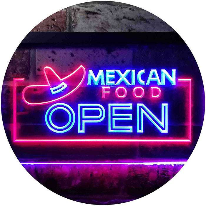 Restaurant Mexican Food Open LED Light Sign - Way Up Gifts