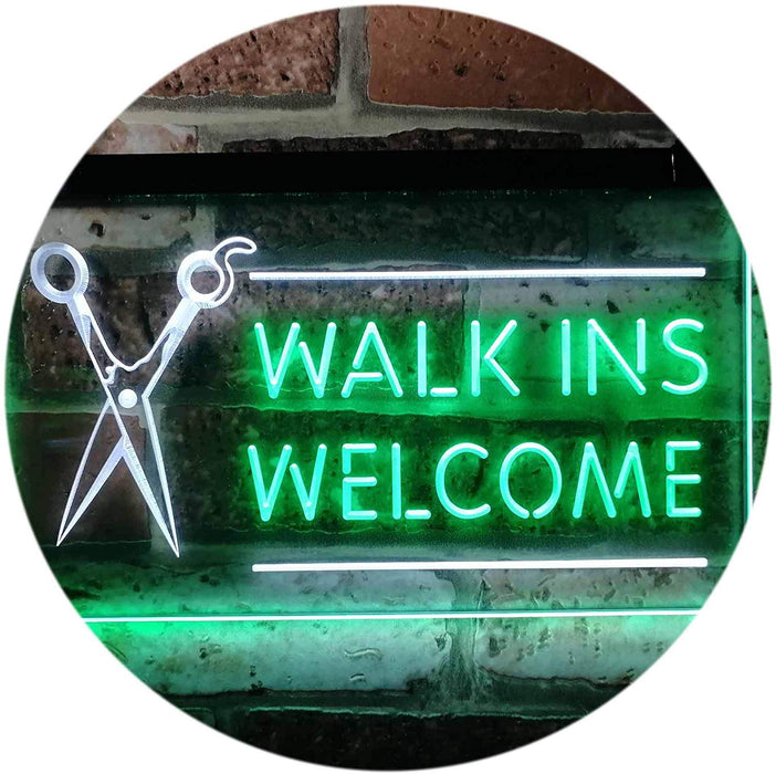 Barber Salon Hair Cuts Walk Ins Welcome LED Light Sign - Way Up Gifts