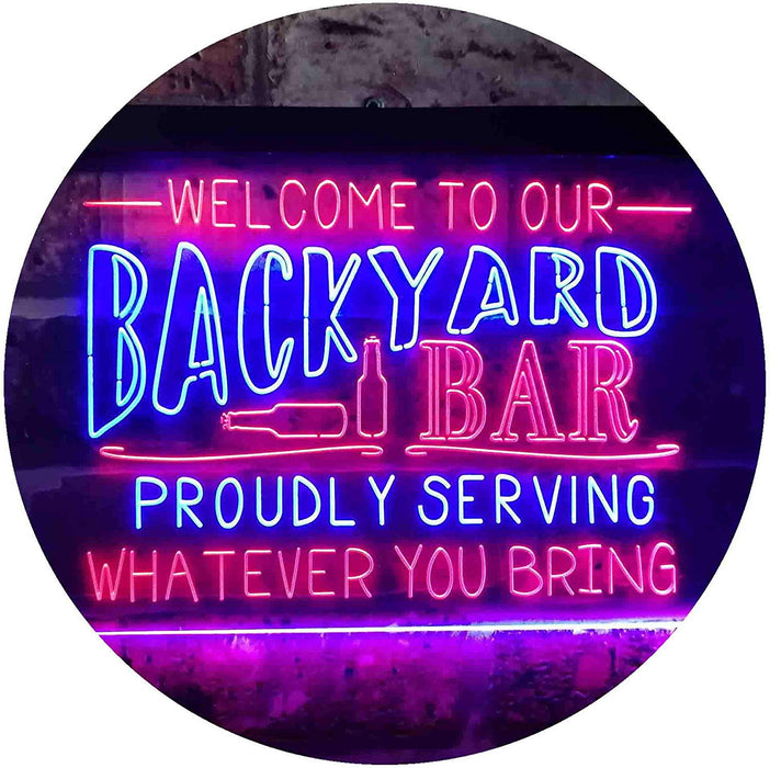 Backyard Bar Welcome Home Bar LED Light Sign - Way Up Gifts