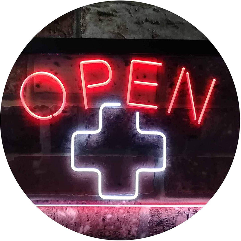 Open Medical Cross Dispensary LED Light Sign - LED Gift Works