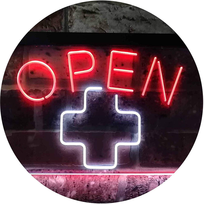 Open Medical Cross Dispensary LED Light Sign - Way Up Gifts