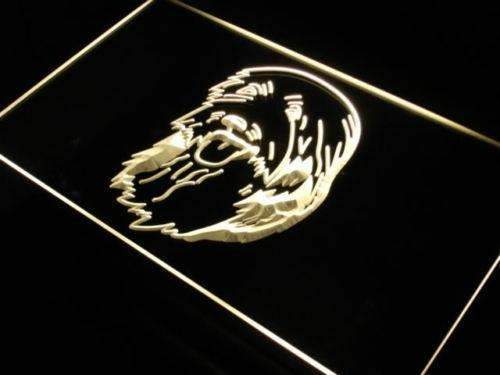 Bearded Collie Head LED Light Sign - LED Gift Works