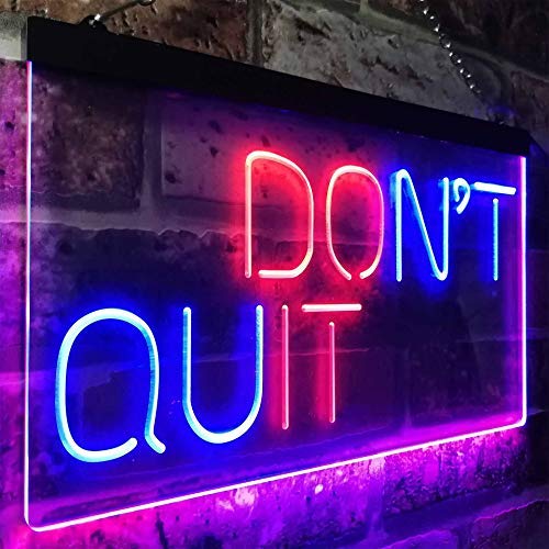 Don't Quit Do It Positive Quote Wall Decor LED Light Sign - Way Up Gifts