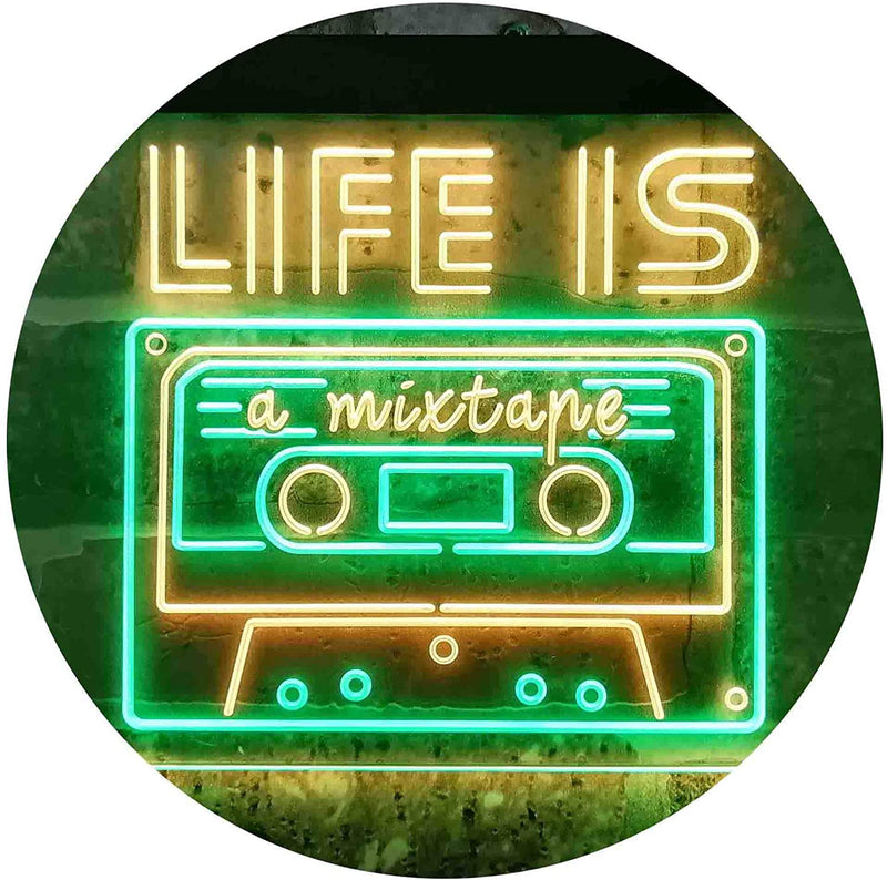 Life is a Mixtape Quotes Bedroom Decor LED Light Sign - LED Gift Works