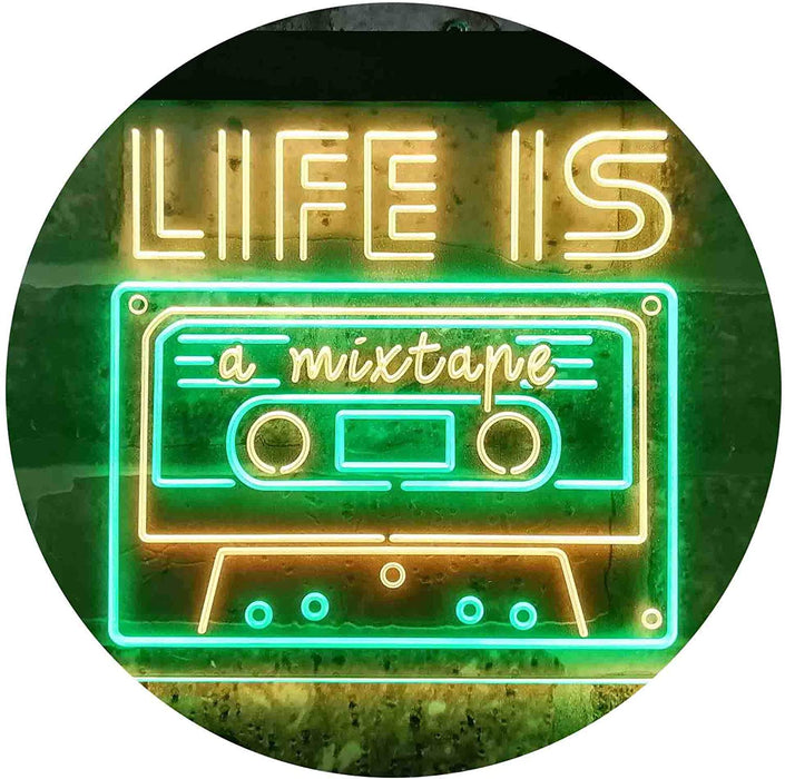 Life is a Mixtape Quotes Bedroom Decor LED Light Sign - Way Up Gifts