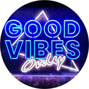 Good Vibes Only Triangle LED Light Sign - LED Gift Works