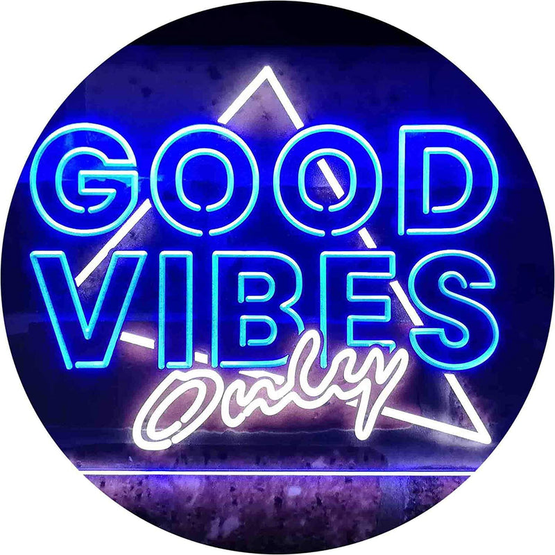 Good Vibes Only Triangle LED Light Sign - LED Gift Works