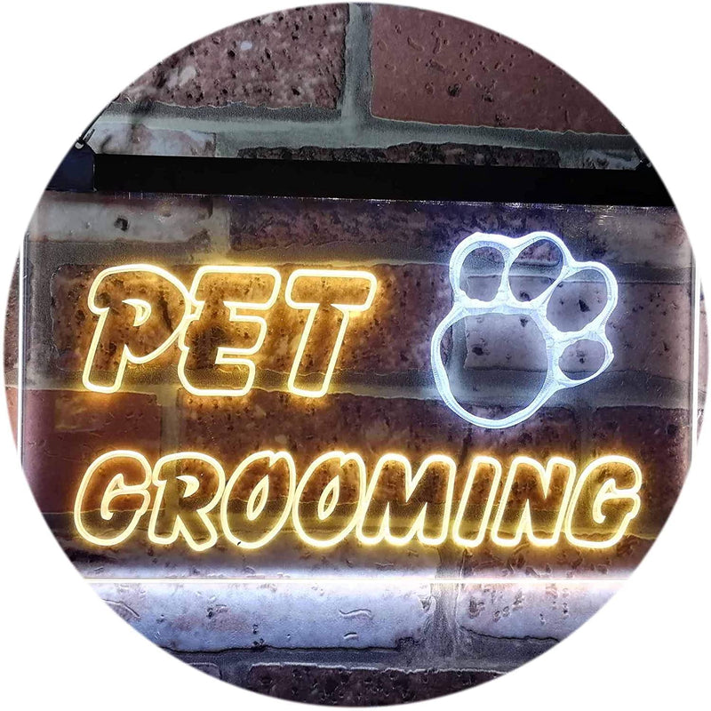 Paw Print Pet Grooming LED Light Sign - LED Gift Works