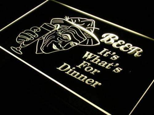Beer It's Whats for Dinner LED Light Sign - Way Up Gifts