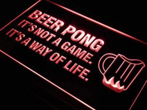 Beer Pong It's Not a Game LED Light Sign - Way Up Gifts