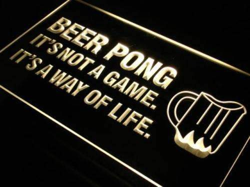 Beer Pong It's Not a Game LED Light Sign - Way Up Gifts