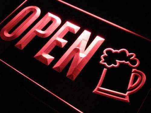 Beer Pub Bar Open LED Light Sign - Way Up Gifts