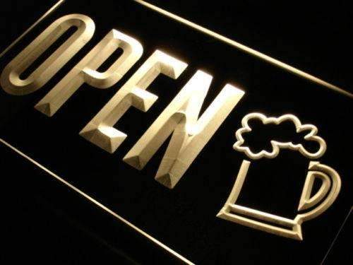 Beer Pub Bar Open LED Light Sign - Way Up Gifts
