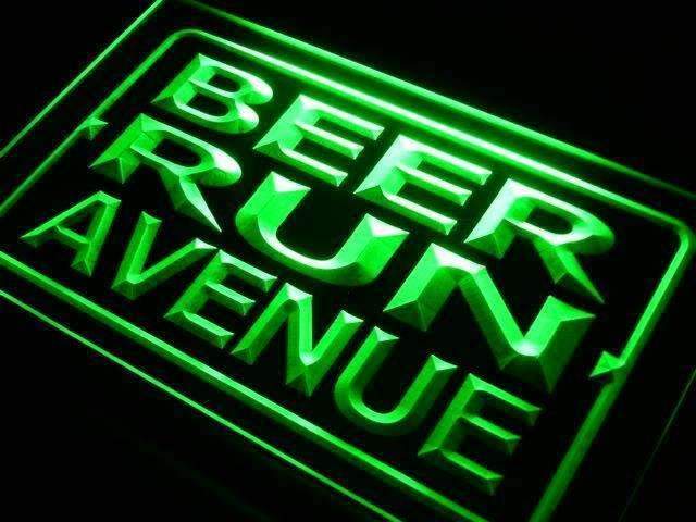 Beer Run Avenue LED Light Sign - LED Gift Works