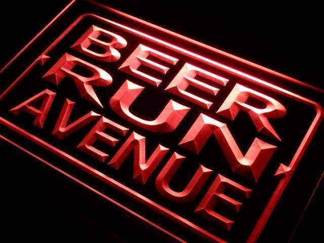 Beer Run Avenue LED Light Sign - Way Up Gifts