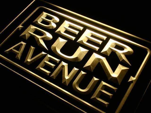 Beer Run Avenue LED Light Sign - LED Gift Works