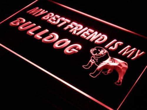 Best Friend Bulldog LED Light Sign - Way Up Gifts