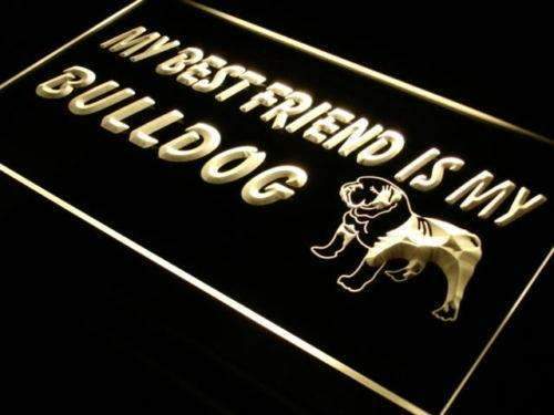 Best Friend Bulldog LED Light Sign - Way Up Gifts