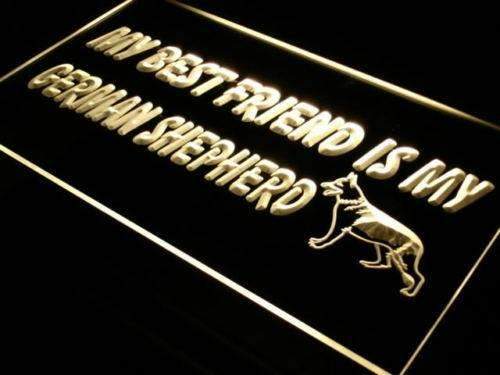 Best Friend German Shepherd LED Light Sign - LED Gift Works