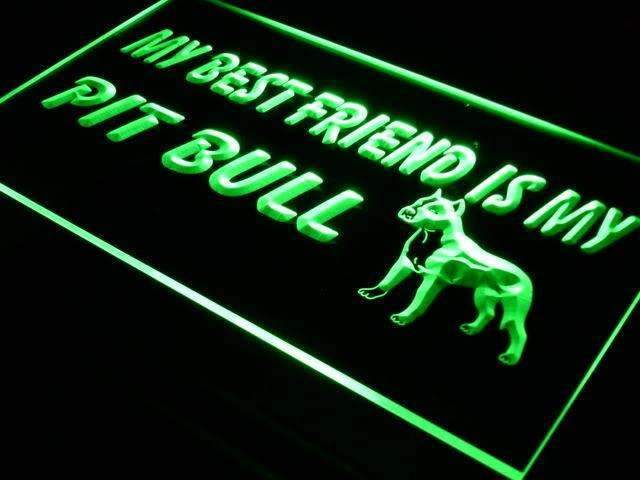 Best Friend Pit Bull LED Light Sign - LED Gift Works