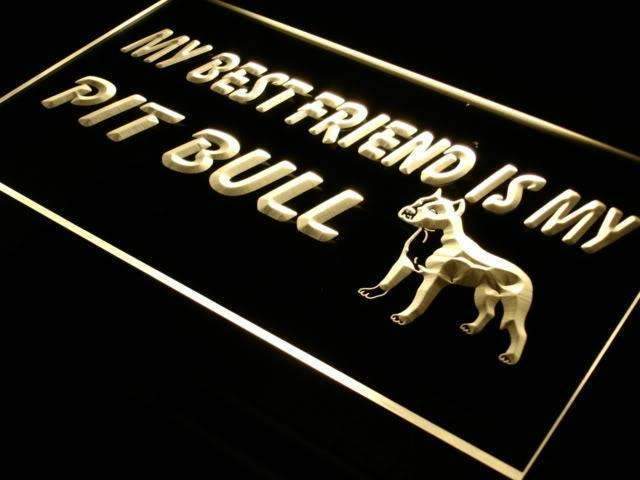 Best Friend Pit Bull LED Light Sign - Way Up Gifts