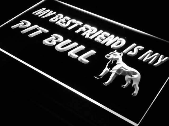 Best Friend Pit Bull LED Light Sign - LED Gift Works
