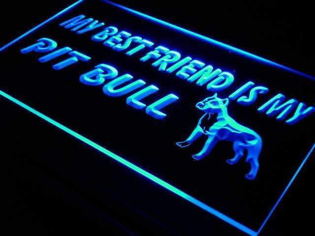 Best Friend Pit Bull LED Light Sign - LED Gift Works