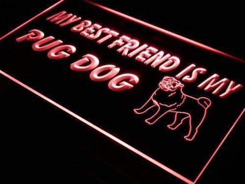 Best Friend Pug Dog LED Light Sign - Way Up Gifts