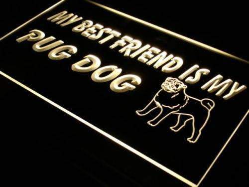 Best Friend Pug Dog LED Light Sign - Way Up Gifts