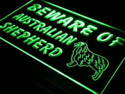 Beware of Australian Shepherd LED Light Sign - LED Gift Works