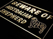 Beware of Australian Shepherd LED Light Sign - LED Gift Works