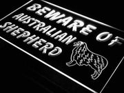 Beware of Australian Shepherd LED Light Sign - LED Gift Works