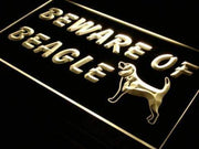 Beware of Beagle LED Light Sign - LED Gift Works
